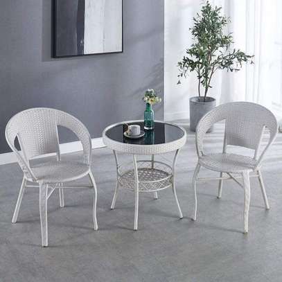 Chic Indoor Outdoor Rattan Set with Cushioned Comfort image 5