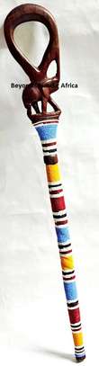 Wooden Walking stick with beadings image 3