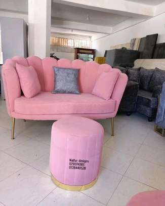 Latest pink two seater sofa/pouf/Love seat image 1