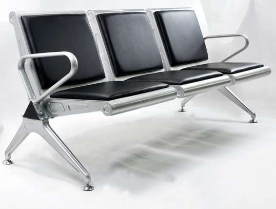 OFFICE BENCH: 3 Seater Black Boss Office Bench image 1