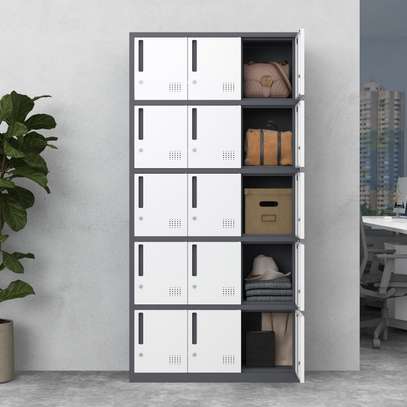 Office cabinet: 15-locker steel office file cabinet image 4