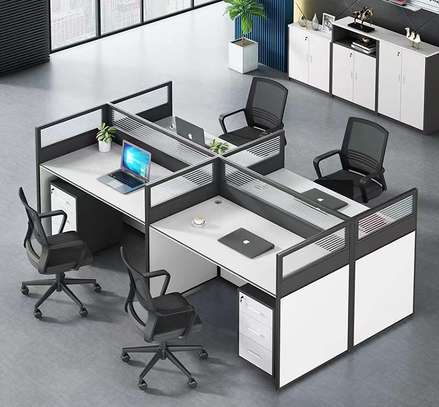 Office Desk : Modern Workstation of 4 with Open Space image 5