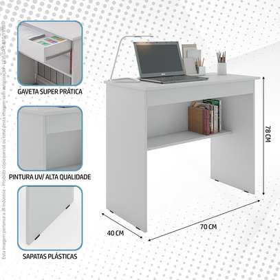 Office Desk: Table With 1 Drawer Organizer Shelf for Bedroom image 3
