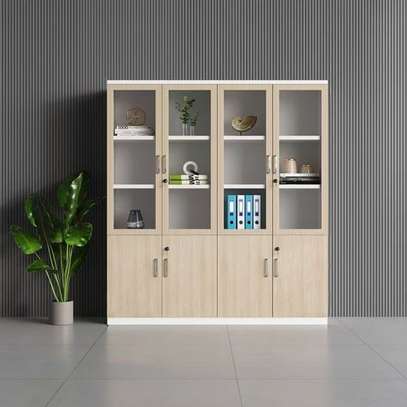 Office Cabinet: 3 Doors Wooden Display Cabinet image 3