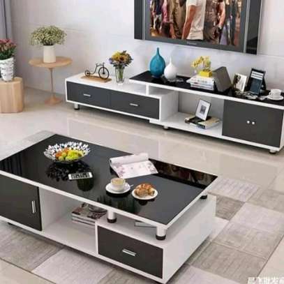 Executive coffee table plus tv stand set image 3