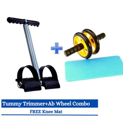 AB Wheel Double Abs Roller + Tummy Trimmer + FREE Knee Mat image 3
