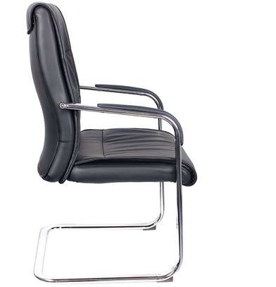 Office Chair: Non-Swivel Guest Leather Chair image 5