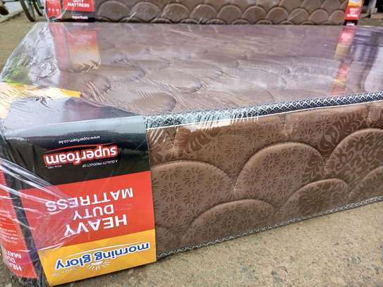 Brown HD quilted mattress 5*6,8inch we will deliver image 1