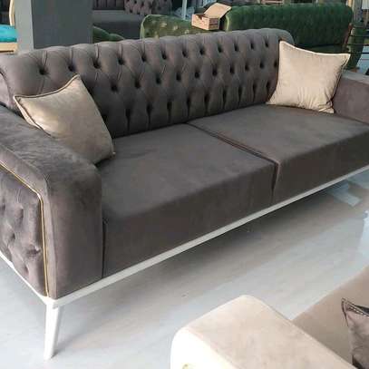 Deep tufted trendy 3 seater sofa image 1