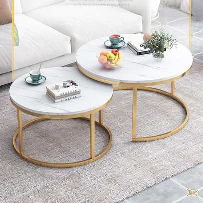 Coffee Table: Nordic Tempered Glass Round Coffee Table image 2