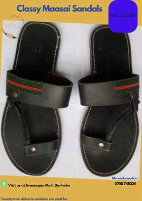 For the lovers of beaded and non beaded men leather sandals image 14