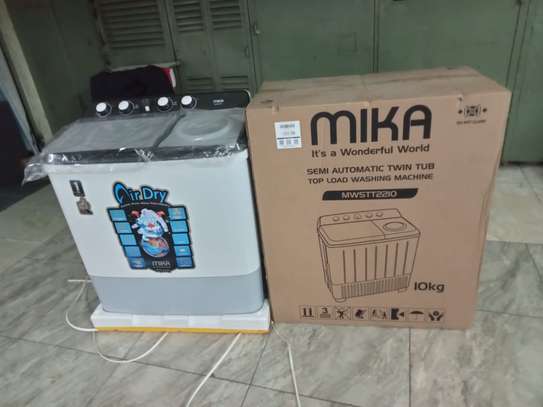 mika 10kg semi automatic washing machine. image 1