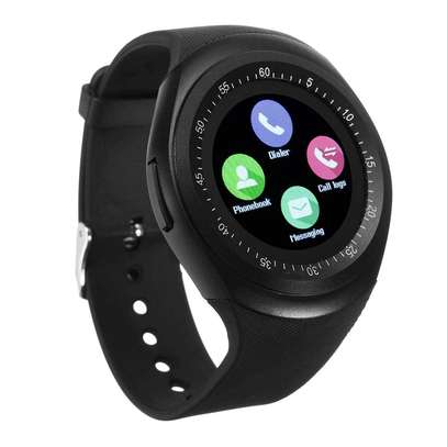 Round Black Android Wrist Watch y1 smart watch image 2