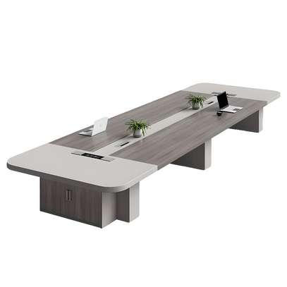 Boardroom Table; 4 Meters Long Gray Boardroom Table image 3