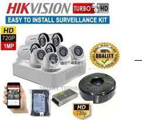 Hikvision 8 CCTV Cameras (Night Vision) 8channel DVR Stand image 1