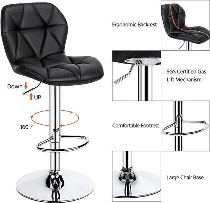 Barstool: Black Adjustable Height Office Barstool image 6