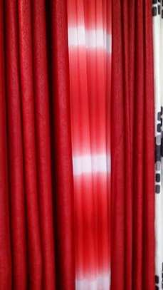 Red Heavy fabric curtains available image 2