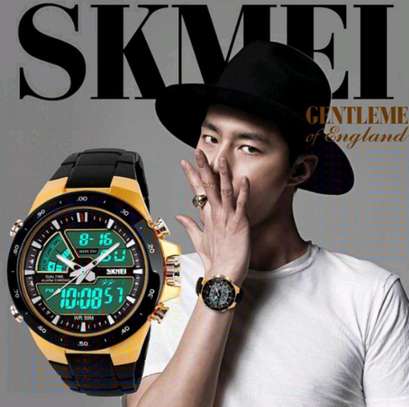 Skmei 1016 analog digital men classy sports led wristwatch image 4