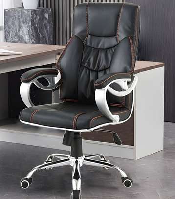 Office Chair ; Black Leather Eecutive Office Chair image 7