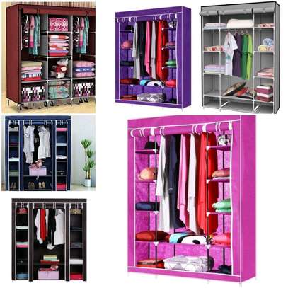 Quality portable wooden and metallic stands wardrobe image 4