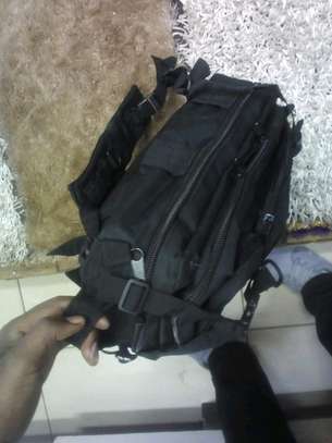 Tactical backpack black multiple handles and pockets 25l image 4