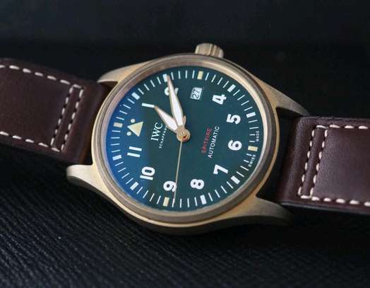 IWC Pilot Spitfire Bronze Watch with Green Dial image 4