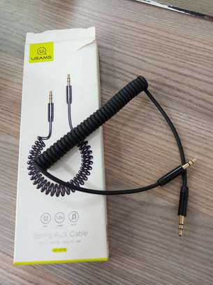 USAMS Spring Aux Cable 1.2M Coiled Jack Audio Cable image 1