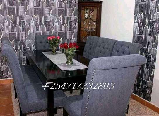 Classic tufted 8 seater dining set image 1