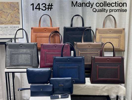 ladies 4 in 1 leather handbags image 1