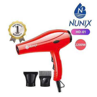 Nunix HD-01 2200W Blow Dry Hair Dryer - Red image 1