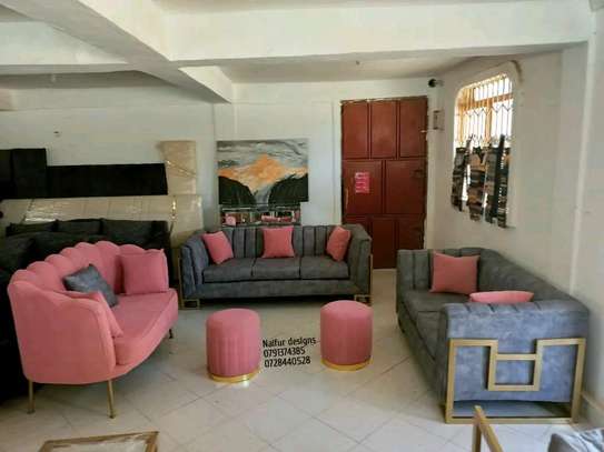 Modern Seven seater grey and pink couch/Sofa kenya image 3