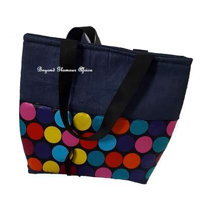 Womens Multicolor Polka denim handbag + coin purse image 4