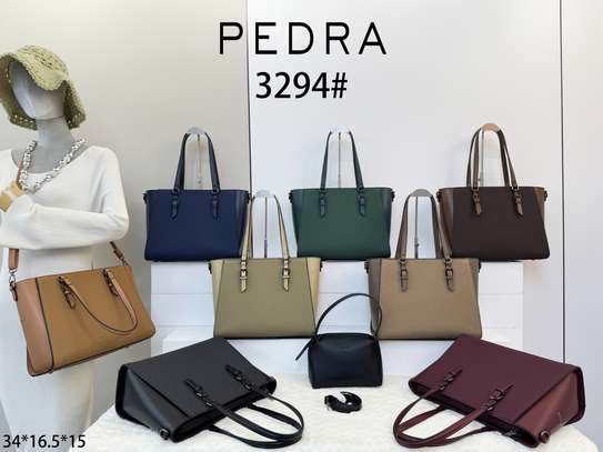 PEDRA 3294 Leather Tote Bag 34cm Multiple Colors image 2
