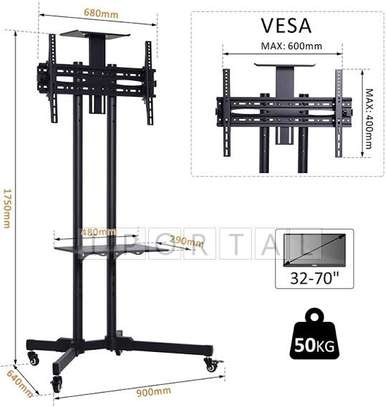 Mobile TV Stand, Rolling TV Stand with Wheels for 32-70Inch image 1