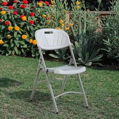 White Foldable Outdoor Chair image 1