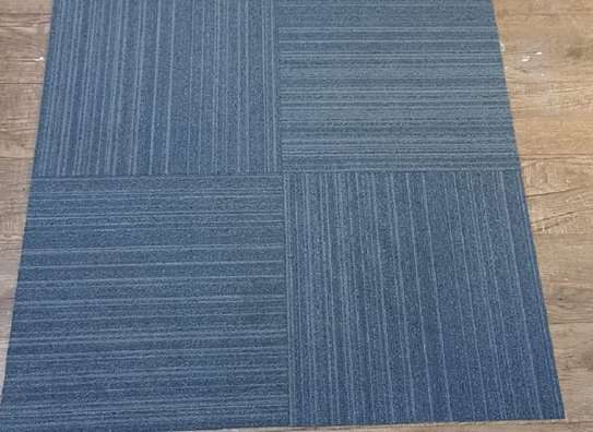 Navy Blue Patterned Carpet Tiles image 4