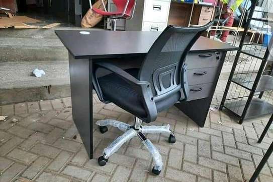 Adjustable office chair and table image 1