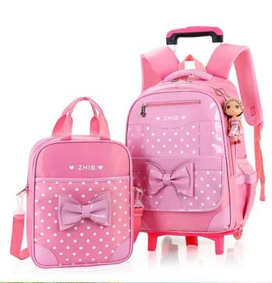 Student High Capacity School Bag Rolling Backpack image 2