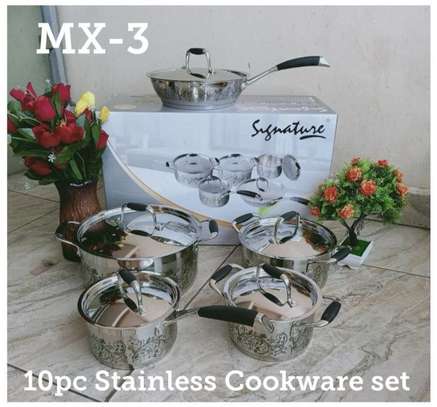10pcs stainless steel cookware image 1