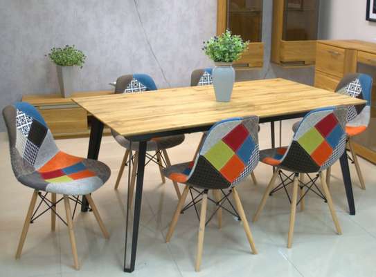 Dining Chair: Modern Armless Fabric Seat image 3