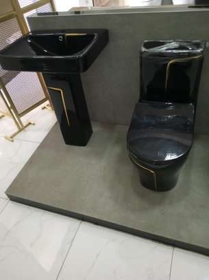 Modern Black toilet set image 4