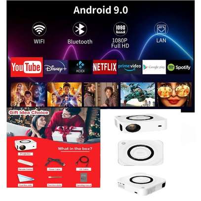 Android Bluetooth WIFI Smart Projector+100''Screen image 1