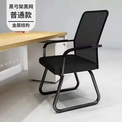 Office Chairs; Comfortable Without Wheel High Back image 2
