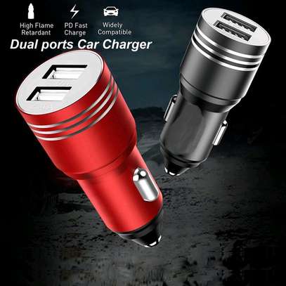 Universal Dual USB Ports Car Phone Charger Adapter image 1
