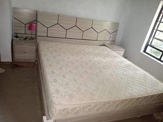 Super king size bed with high density orthopedic mattress image 1