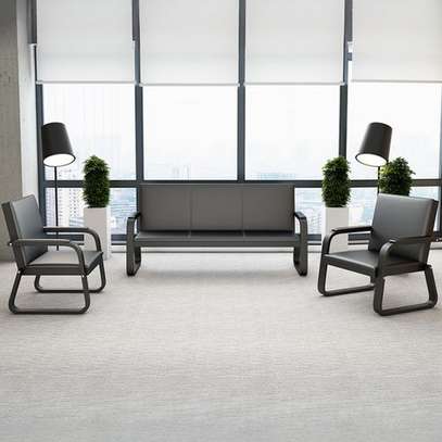 5 Seater Leather Sofa With Metallic Frame image 3