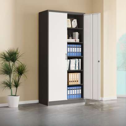 Office Cabinet: 2 Doors Long Gray Steel Office Cabinet image 2