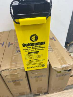 Goldenmax gel deep cycle slim battery 200ah 12v 20hrs image 1