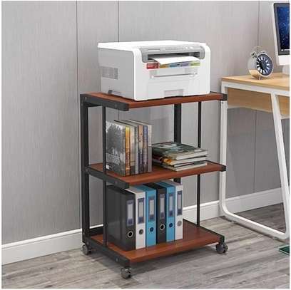 Printer Stands : 3-Tier Brown Office Printer Stand image 3