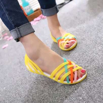 Beautiful multicolor jelly sandals image 2